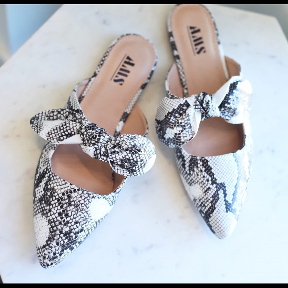 Snakeskin Mules